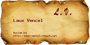 Laux Vencel névjegykártya